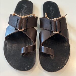 Free People Sophie Slip On Sandals black/brown size 41 lightly used with box